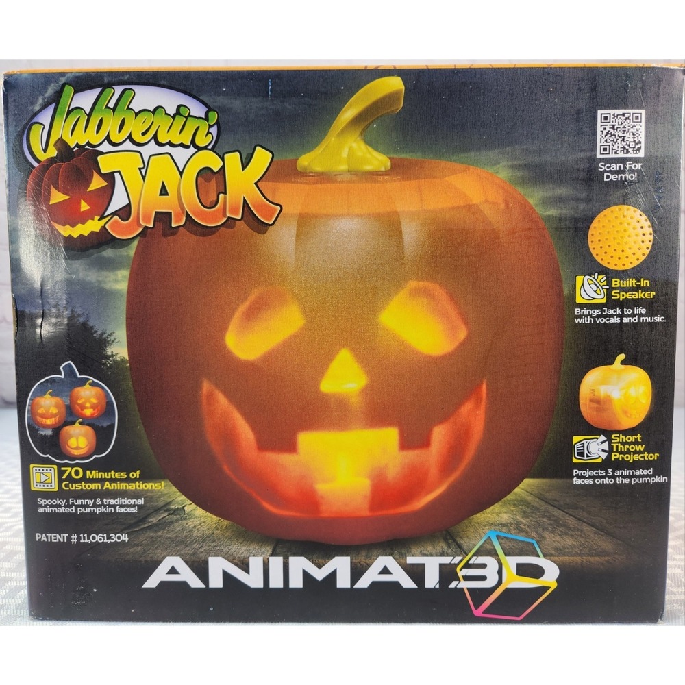 NEW Jabberin' Jack 12 In. Animated Built-In Projector and Speaker USB or Battery